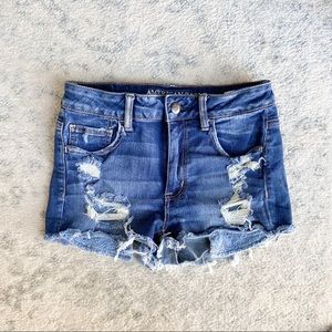 American Eagle Distressed Denim Cut Off Shorts